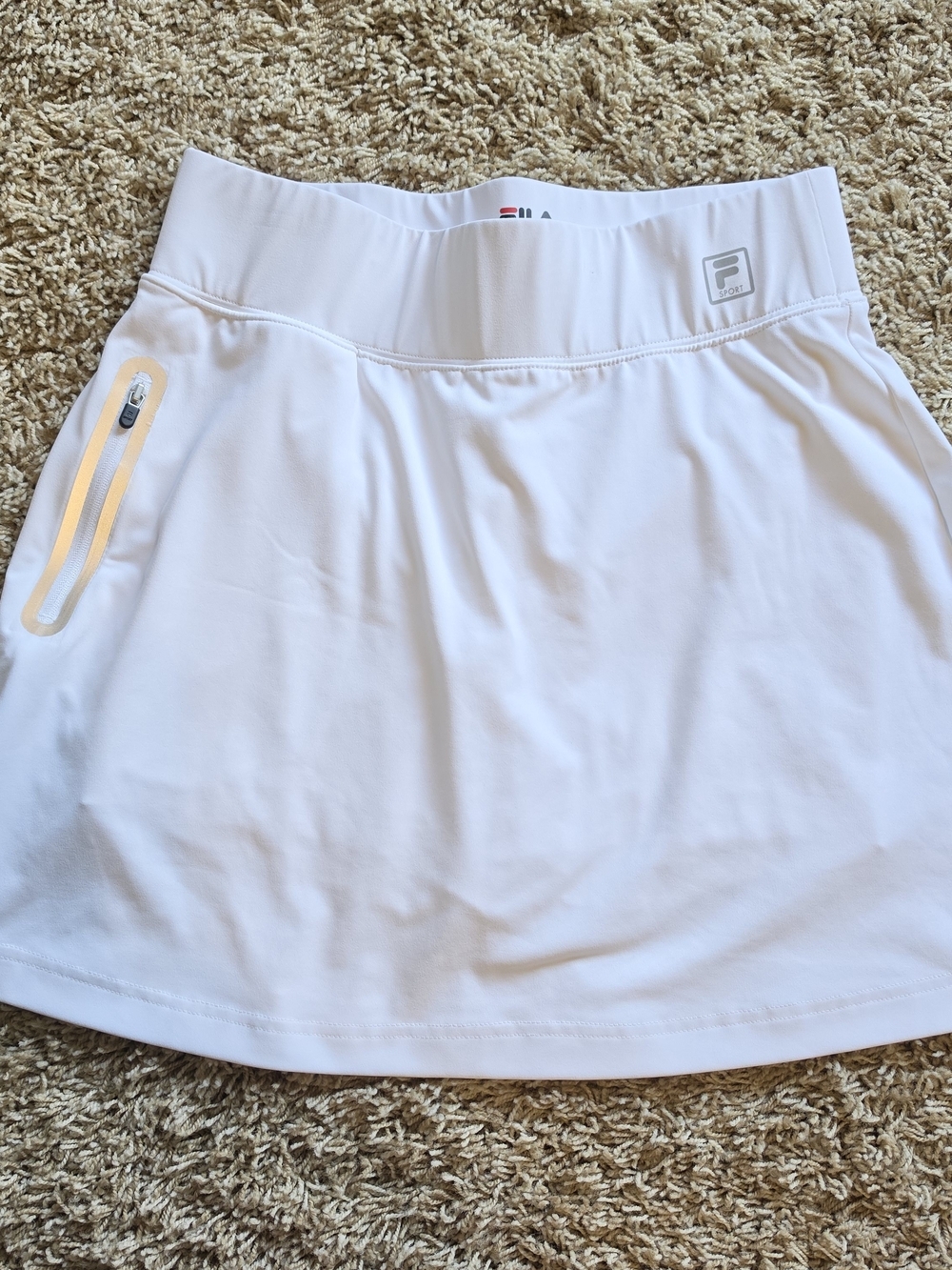 FILA White Athletic Skort with Zip Pocket Small
